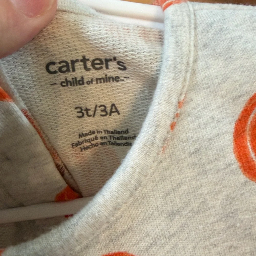 Carter's Gray and Orange Pumpkin Dress